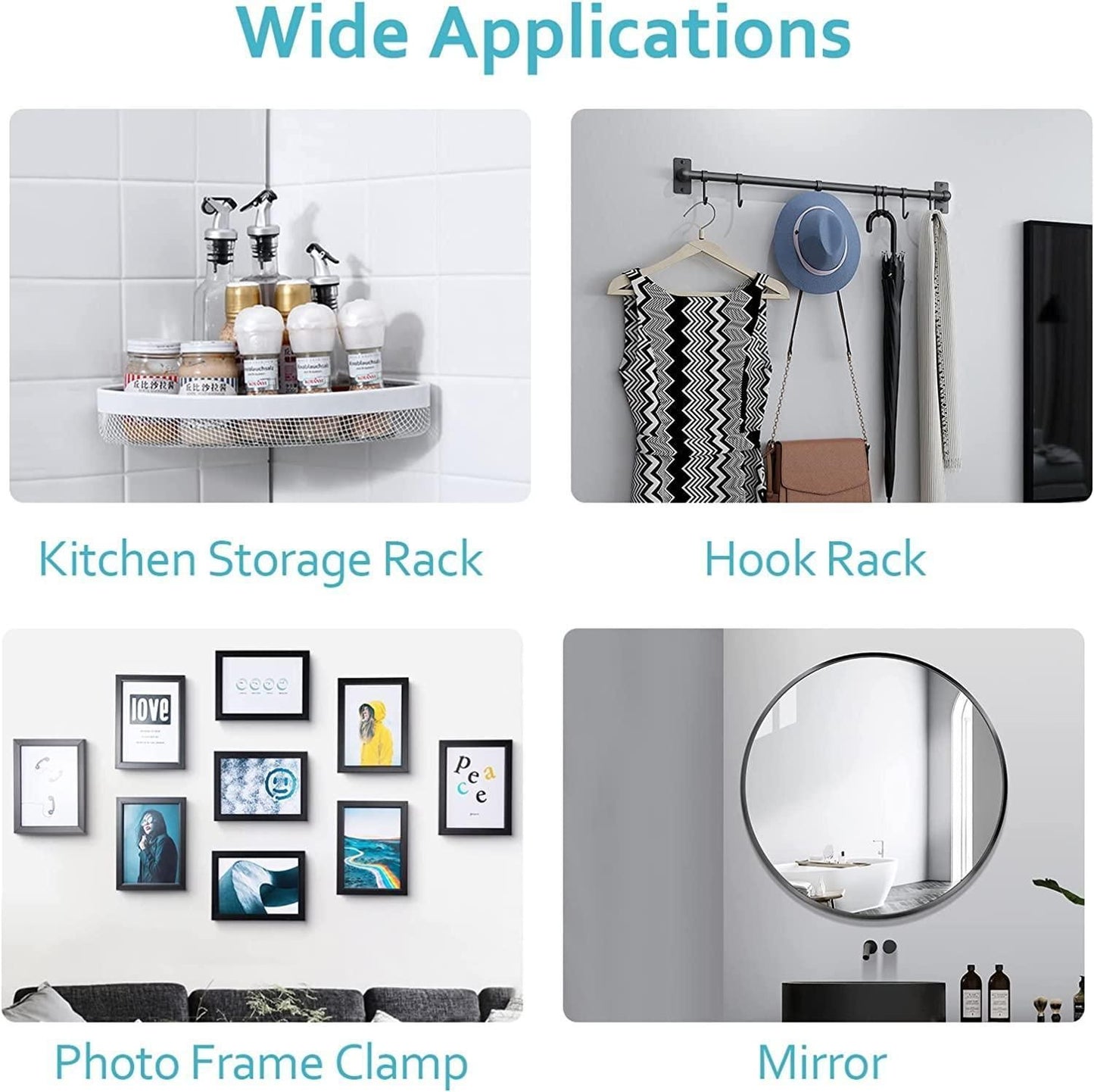 Adhesive Wall Hooks – 10 Pcs