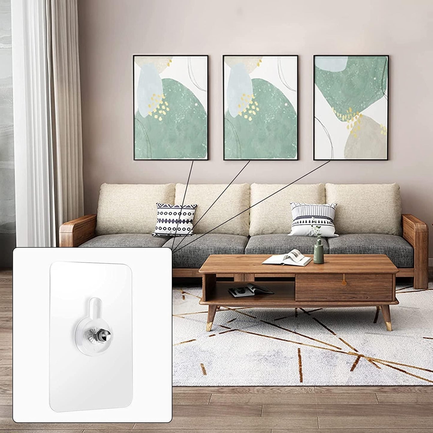Adhesive Wall Hooks – 10 Pcs
