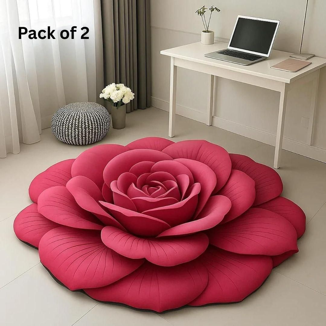 Floral Plush & Quick Dry Floor Mat